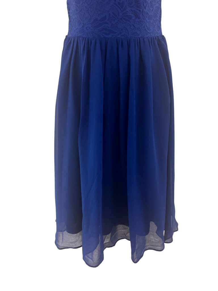 Wedlands Blue Halter Lace Bodice Swing Dress Sz M Wedding Bridesmaid Homecoming — image 4 of 8
